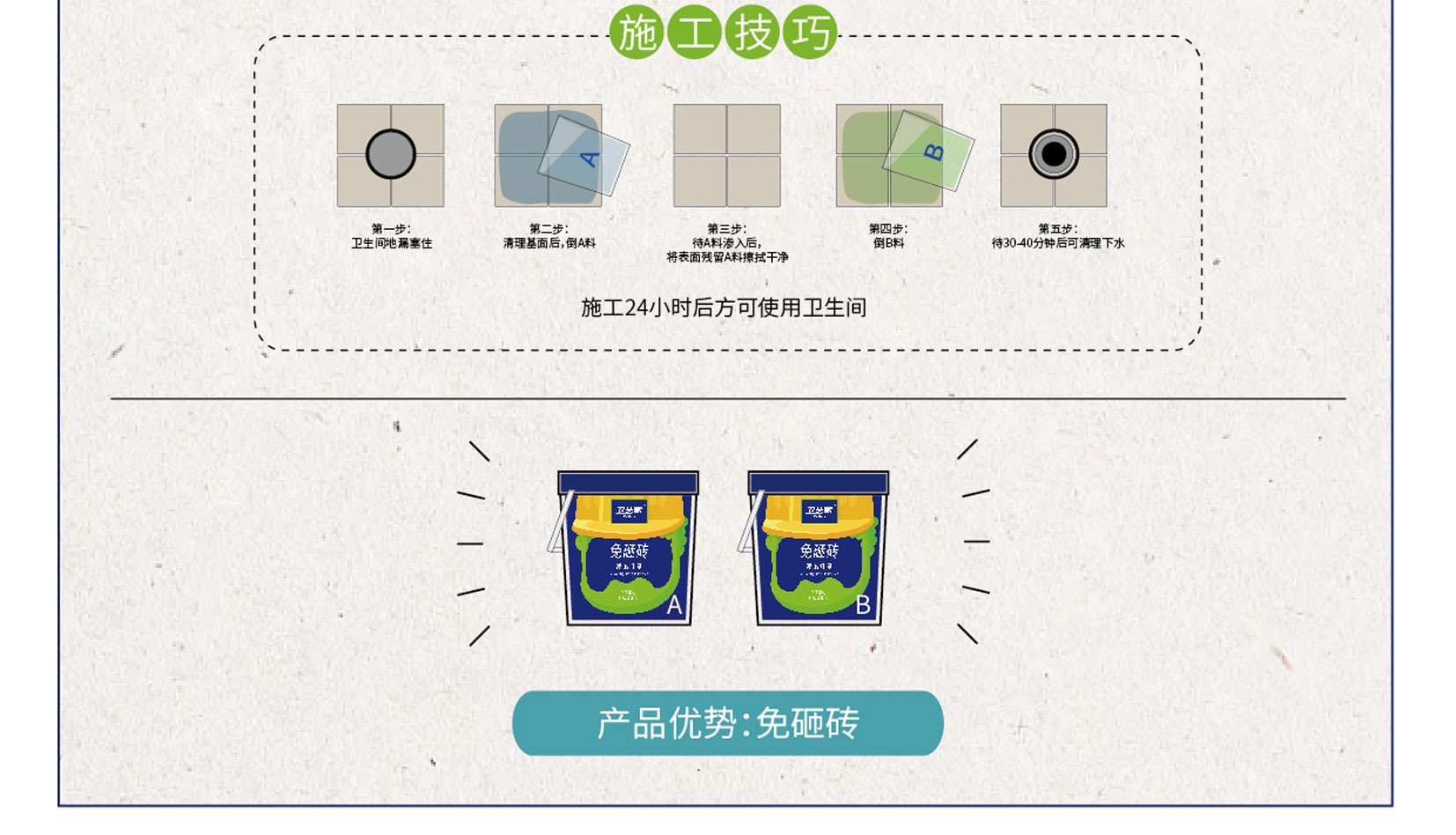 卫生间免砸砖产品施工技巧和优势